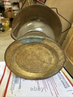 Vintage Scott Lamp Co. Large Vigilant Railroad Hanging Lamp Lantern Brass