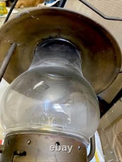 Vintage Scott Lamp Co. Large Vigilant Railroad Hanging Lamp Lantern Brass