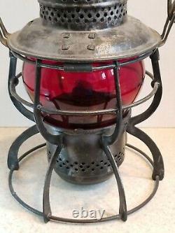 Vintage Seaboard Air Line Railroad Lantern Signed On Lantern And Red Globe Vgc