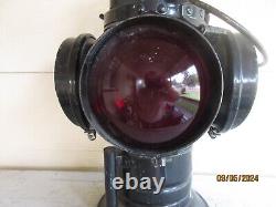 Vintage The Adlake Non-sweating Lamp Chicago Railroad 4-way Signal Red/blue Lens