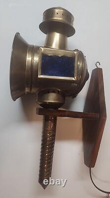 Vintage Tin Carriage or Railroad Electrified Lantern, Wall Hanging Works NOTE #2