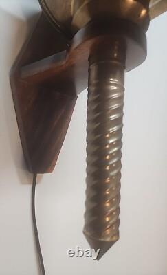 Vintage Tin Carriage or Railroad Electrified Lantern, Wall Hanging Works NOTE #2