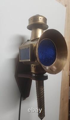 Vintage Tin Carriage or Railroad Electrified Lantern, Wall Hanging Works NOTE #2