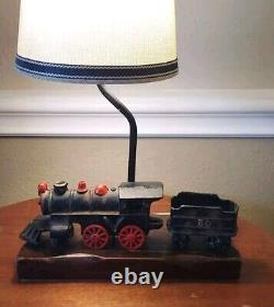 Vintage Train Model Railroad Lamp Antique Table Desk Light Cast Iron Engine