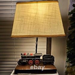 Vintage Train Model Railroad Lamp Antique Table Desk Light Cast Iron Engine