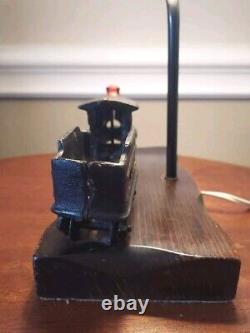 Vintage Train Model Railroad Lamp Antique Table Desk Light Cast Iron Engine