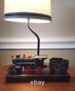 Vintage Train Model Railroad Lamp Antique Table Desk Light Cast Iron Engine