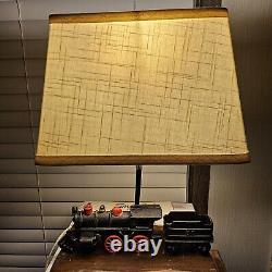 Vintage Train Model Railroad Lamp Antique Table Desk Light Cast Iron Engine