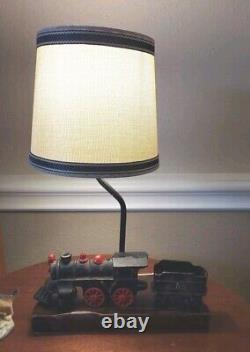 Vintage Train Model Railroad Lamp Antique Table Desk Light Cast Iron Engine