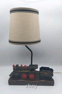 Vintage Train Model Railroad Lamp Antique Table Desk Light Cast Iron Engine