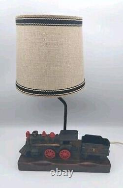 Vintage Train Model Railroad Lamp Antique Table Desk Light Cast Iron Engine