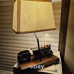 Vintage Train Model Railroad Lamp Antique Table Desk Light Cast Iron Engine