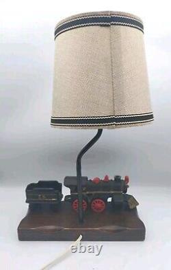 Vintage Train Model Railroad Lamp Antique Table Desk Light Cast Iron Engine