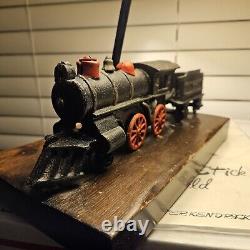 Vintage Train Model Railroad Lamp Antique Table Desk Light Cast Iron Engine