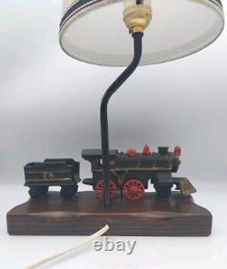 Vintage Train Model Railroad Lamp Antique Table Desk Light Cast Iron Engine