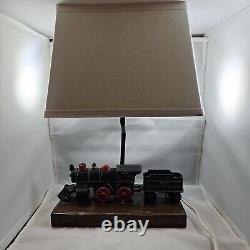 Vintage Train Model Railroad Lamp Antique Table Desk Light Cast Iron Engine