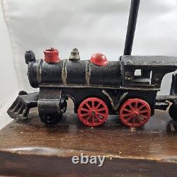 Vintage Train Model Railroad Lamp Antique Table Desk Light Cast Iron Engine