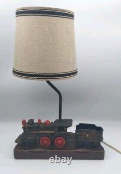 Vintage Train Model Railroad Lamp Antique Table Desk Light Cast Iron Engine