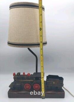 Vintage Train Model Railroad Lamp Antique Table Desk Light Cast Iron Engine