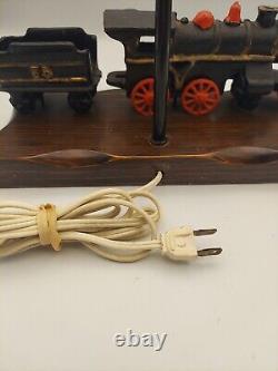 Vintage Train Model Railroad Lamp Antique Table Desk Light Cast Iron Engine