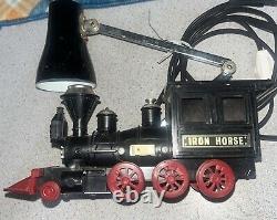 Vintage Train Model Railroad Lamp Antique Table Desk Light In Working Condition