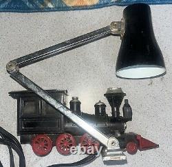 Vintage Train Model Railroad Lamp Antique Table Desk Light In Working Condition