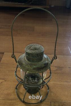 Vintage Train Railroad Lantern Signed B & M RR Boston Maine B&M Adlake Reliable