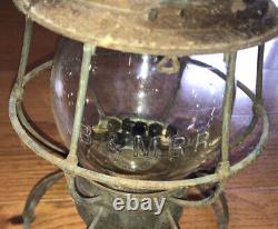 Vintage Train Railroad Lantern Signed B & M RR Boston Maine B&M Adlake Reliable