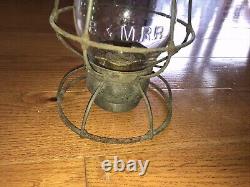 Vintage Train Railroad Lantern Signed B & M RR Boston Maine B&M Adlake Reliable