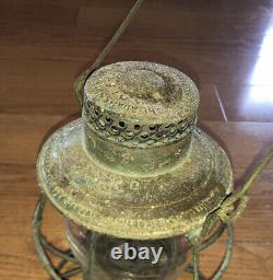 Vintage Train Railroad Lantern Signed B & M RR Boston Maine B&M Adlake Reliable