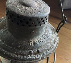 Vintage Train Railroad Lantern Signed B & M RR Boston Maine B&M Adlake Reliable