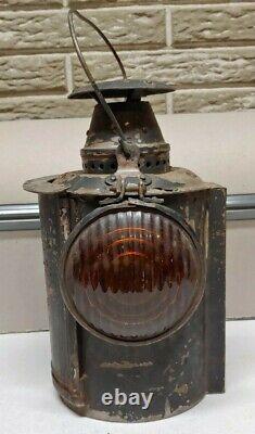 Vintage Union Pacific Railroad Adlake Lamp Signal Lantern BLU & YELLOW LENS 1913