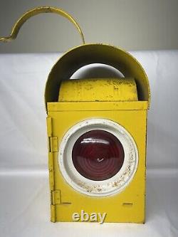 Vintage Yellow Road Lamp Railway Paraffin Signal Lantern Antique Train Light