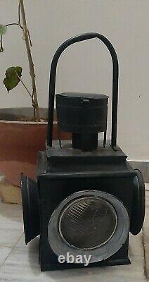 Vintage railway light iron metal railroad signal lantern black lamp home decor