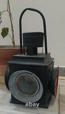 Vintage railway light iron metal railroad signal lantern black lamp home decor