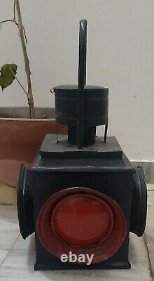 Vintage railway light iron metal railroad signal lantern black lamp home decor