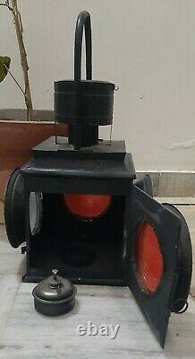 Vintage railway light iron metal railroad signal lantern black lamp home decor