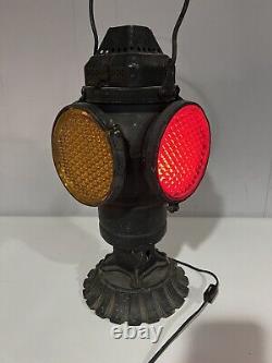 Vtg Adlake 4 Way Lamp Chicago Railroad Train Switch Lantern