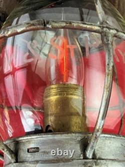 Vtg Adlake Reliable Railroad Lantern CM&StP Ry Milwaukee Road Etched Globe Lamp Vtg Adlake Reliable Railroad Lantern CM&StP Ry Milwaukee Road Etched Globe Lamp