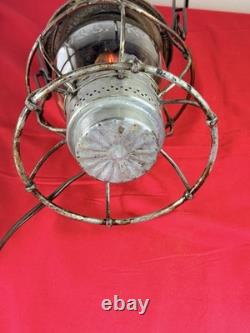 Vtg Adlake Reliable Railroad Lantern CM&StP Ry Milwaukee Road Etched Globe Lamp