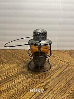 Vtg Antique 1925 Armspear MFG Co Baltimore Ohio Railroad Amber Globe Lantern