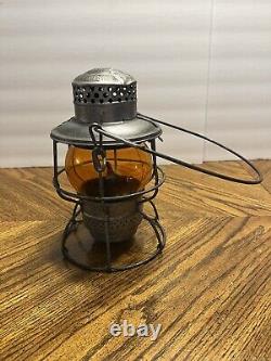 Vtg Antique 1925 Armspear MFG Co Baltimore Ohio Railroad Amber Globe Lantern