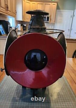 Vtg Arlington Dressel USA Railroad Switch Signal Lamp Lantern 4 Way Reflectors