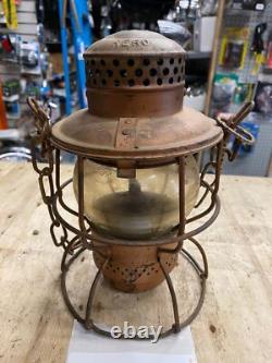 Vtg C&O Railroad Lantern Chesapeake ohio Adlake RR Orig Glass Train 1930's Antiq