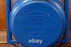 Vtg Dietz Acme Inspector Lamp Railroad Train Car Inspection Lantern Clear Globe