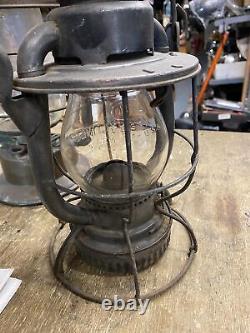 Vtg Dietz P & L. E Railroad Lantern Pgh Lake Erie Vesta Clear Globe Antique Lamp