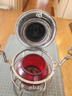 Vtg Dressel Penn Central RR Red Globe Lamp Railroad Lantern Light gw