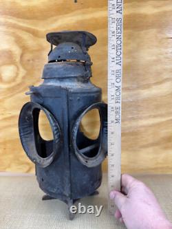 Vtg HADLAN St. Louis 4 Way Railroad Switch Lantern Please Read