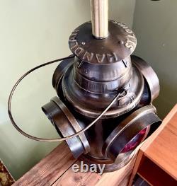 Vtg HANDLAN St Louis USA 4 Way Railroad Dressel Signal Lantern Table Light Lamp