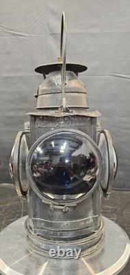 Vtg Handlan 4- Way Railroad Caboose Train Signal Lamp St Louis Lantern